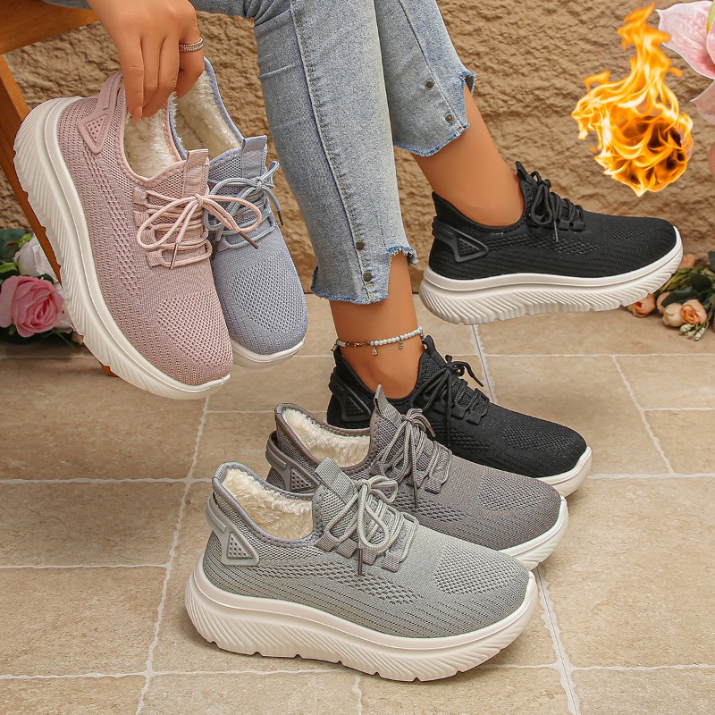 2027 Women's Outdoor Walking S - đánh giá và giá Knit Fabric Lace Up Sneakers