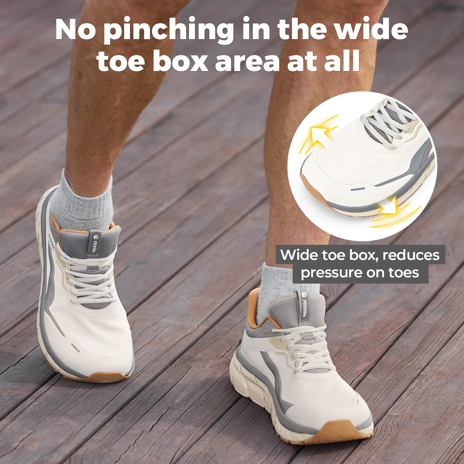 FitVille Extra Wide Toe Men's  - đánh giá và giá Wide Toe Box Running Sneakers