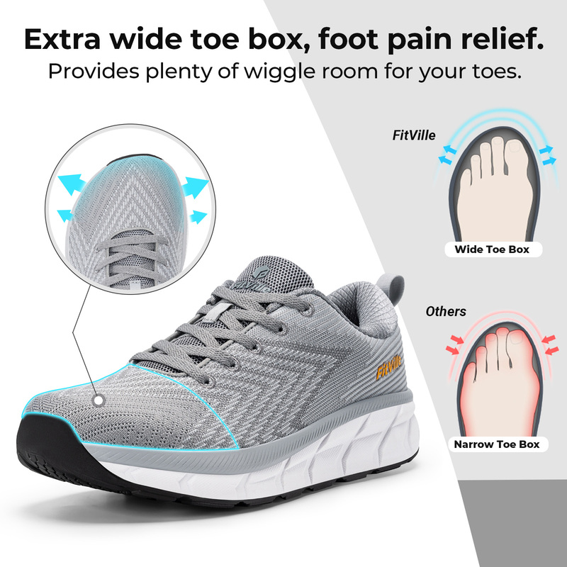 FitVille Mens Wide Fit Trainer - đánh giá và giá Breathable Mesh Athletic Shoes