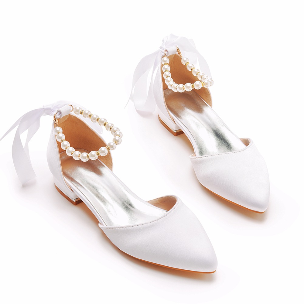 Wedding Shoes Bride Flat Heel  - đánh giá và giá Sandals