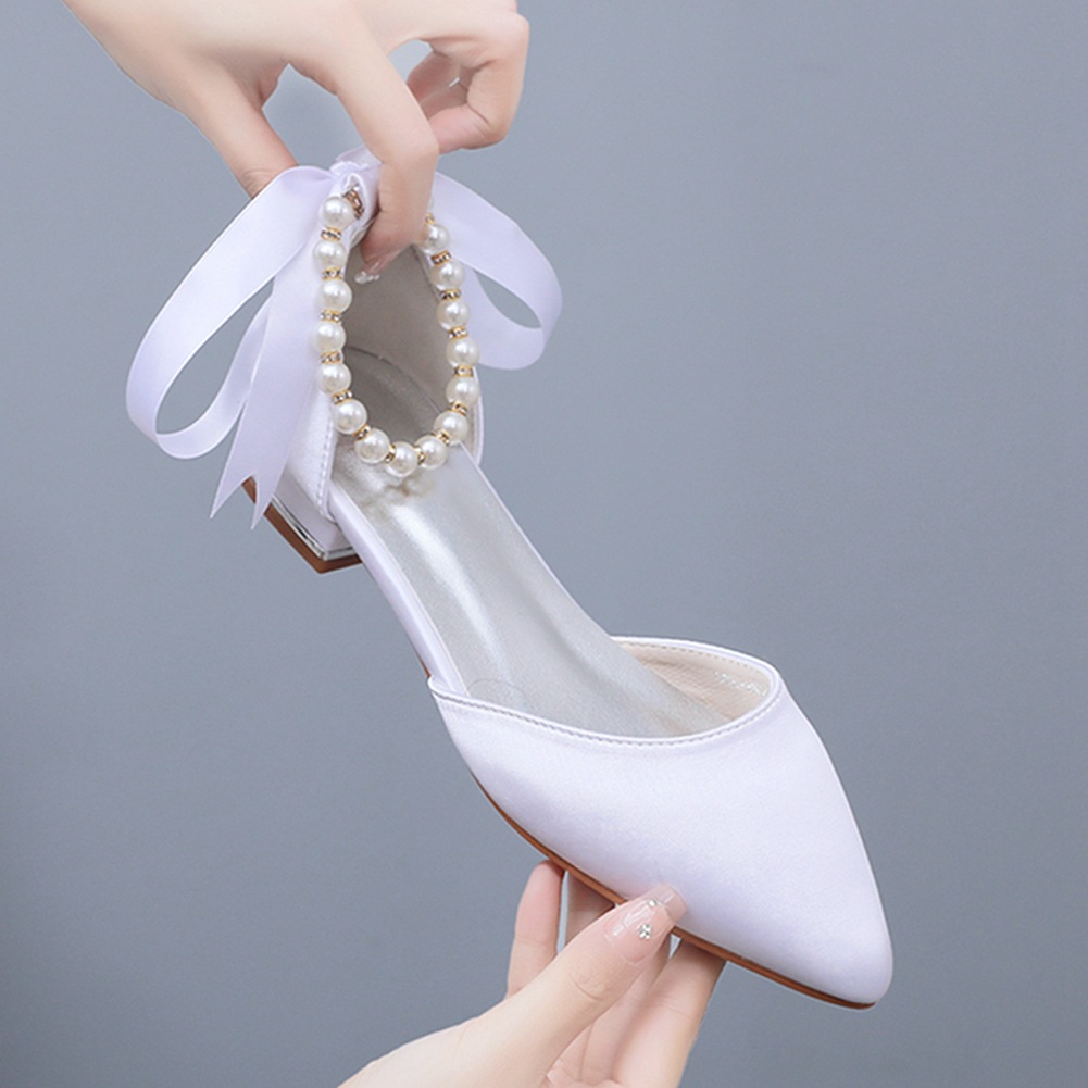 Wedding Shoes Bride Flat Heel  - đánh giá và giá Sandals