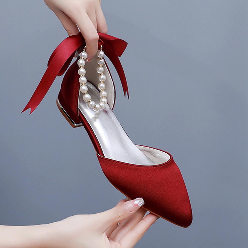 Wedding Shoes Bride Flat Heel  - đánh giá và giá Sandals